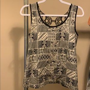 Daytrip Printed Open Back Panel Tank